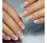 Kiss Nails, 24 pezzi di unghie finte, unghie finte con punta francese, unghie finte con colla, unghie corte adesive, unghie francesi per donne e ragazze, da indossare tutti i giorni