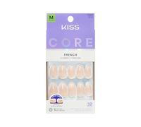 KISS Nucleo, unghie a pressione, colla per unghie inclusa, 'Burble', rosa, medie dimensioni, a forma di mandorla, include 32 unghie, 2 g di colla, 1 bastoncino per manicure, 1 mini lima
