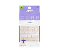 KISS Nucleo, unghie a pressione, colla per unghie inclusa, 'Scenario', rosa, medie dimensioni, forma quadrata, include 32 unghie, 2 g di colla, 1 bastoncino per manicure, 1 mini lima
