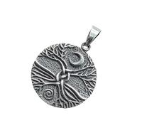 Kiss of Leather Ciondolo albero della vita con luna in argento Sterling 925 Si. 458, Argento sterling