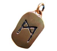 Kiss of Leather Ciondolo rune Mannaz in bronzo n. 105, Bronzo