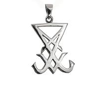 Kiss of Leather Ciondolo Sigillo di Lucifero in argento 925, Si. 422, Argento