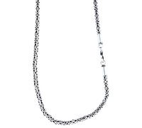 Kiss of Leather Elegante collana a maglia bizantina in argento Sterling 925, spessore 3 mm, 45-65 cm, Argento sterling,