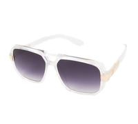 KISS RAPPER Occhiali da Sole Uomo Donna - Montatura Squadrata Robusta in Policarbonato con Dettagli Metallici - Lenti UV400 Stile Urban Streetwear per Look Grintosi e di Impatto