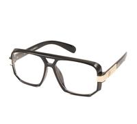 KISS RAPPER Occhiali da Vista Uomo Donna - Montatura Oversize con Dettagli Metallici - Lenti Trasparenti Antiriflesso con Protezione UV - Look Elegante & Streetwear per Business & Casual