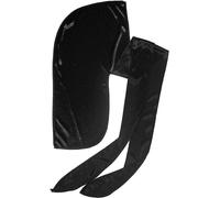 KISS RED Durag in raso di seta Premium Durag liscio in seta per uomo e donna, fasce per la testa a 360 onde, nero