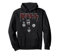 Kiss - Ritratto Felpa con Cappuccio, Unisex per Adulti, Nero, XL