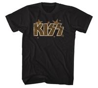 KISS - Stars - Classici Americani - T-Shirt Nera Piena Da Uomo A Maniche Corte