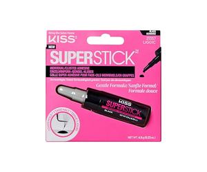KISS Super Stick, colla per ciglia, formula delicata, tenuta 7 giorni, estratto di cactus e amamamelide, dermatologicamente testato, impermeabile, nero
