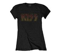 Kiss - T-Shirt # S Black Femmina # Vintage Classic Logo
