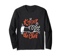 Kiss The Chef - Cucina Divertente per Amanti della Cucina Maglia a Manica