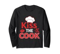 Kiss The Cook, Divertente Design da Cuoco Maglia a Manica