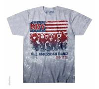 KISS Tutto Americano Fascia Bandiera USA Metallo Classico Musica Rock T-Shirt