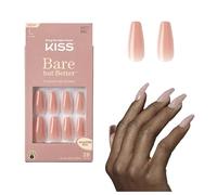 KISS Unghie finte nude ma migliori, colla per unghie inclusa, "Nude Glow", colore, formato lungo, a forma di bara, include 28 unghie, 2 g di colla, 1 bastoncino per manicure, 1 mini lima