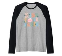 Kiss Your Brain Insegnante Ispirare Educare Groovy Retro Vintage Maglia con Maniche Raglan