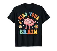 Kiss Your Brain Teacher Camicie da Donna per Il Ritorno a Scuola Maglietta
