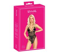 Body in Pizzo Baciabile con Fiocco in Raso (Nero)