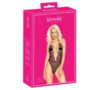 Body Nero Trasparente con Ricamo Rosa - Kissable
