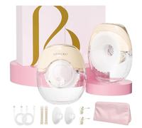 KISSBOBO Tiralatte Elettrico Sottile E Leggero Con Accessori per L'allattamento Al Seno Ideale per Le Madri, Regalo Perfetto per Amici E Coppie (Beige 2PCS)