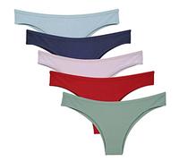 Kissecret Brasiliane Slip in Cotone per Donna Comfort Vita Bassa Mutande Bikini Culotte (XL, Multi2-Pacco da 5)