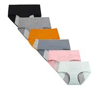 Kissecret Mutandine Mestruale per Ragazze Adolescente Cotone Culotte da Ciclo Flusso Abbondante per Donna Slip igieniche Anti-Perdite Confezione da 6 Pezzi (L, Stile2)