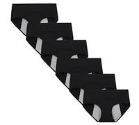 Kissecret Mutandine Mestruale per Ragazze Adolescente Cotone Culotte da Ciclo Flusso Abbondante per Donna Slip igieniche Anti-Perdite Confezione da 6 Pezzi (S, 6 Nero)