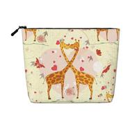 Kissing Giraffe Cuore Farfalla Stampa Singolo Strato Cosmetico Finta Canapa Trucco Borsa Portamonete per Uso quotidiano Viaggio