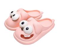 Kissing Slippers, 3D Funny Cute Non-Slip EVA Thick Sole Tongue Big Eyed Dog Sandals, Unisex Cartoon Comfy Slippers (Pink,8-9 Women/7.5-8 Men)