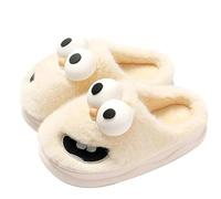 Kissing Slippers, 3D Funny Cute Non-Slip EVA Thick Sole Tongue Big Eyed Dog Slippers, Unisex Cartoon Comfy Slipper (White,5.5-6.5 Women/4-4.5 Men)
