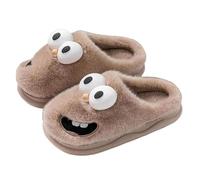 Kissing Slippers, 3D Funny Cute Non-Slip EVA Thick Sole Tongue Big Eyed Dog Slippers, Unisex Cartoon Comfy Slipper (Brown,8-9 Women/7.5-8 Men)