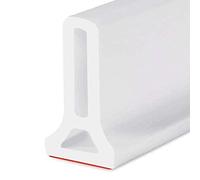 KISSLIU Striscia Impermeabile Pieghevole in Silicone, Tappo per diga Acqua per soglia Doccia, Arresto per Flusso d'Acqua con Guarnizione per Pavimento del Bagno (White,200cm)