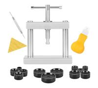Kissmii Set di Strumenti per Pressa per Orologi, Chiusura per Fondello con Chiusura per Orologi con 12 Stampi, Pressa per Cristalli per Orologi, per Tappi di Chiusura