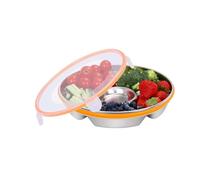 Kissmii Vassoio per Verdure con Coperchio e Salsa, Vassoio da Portata Diviso con Coperchio, Vassoio per Snack con Coperchio per Piatto da Festa, Vassoio per Frutta Relish