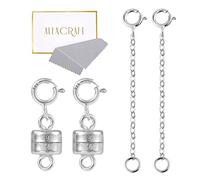 KISSPAT Estensori per collane, Argento Catena di estensione e fermagli per gioielli magnetici Set, catena con chiusura magnetica per la creazione di gioielli con braccialetti