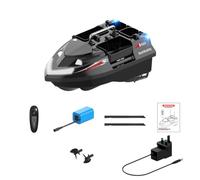 Kisss V802 RC Bait Boat con giroscopio, doppia antenna 4 scomparti 3KG grande capacità ad alta efficienza telecomando esca barca con luci, regalo di pesca notturna, spina UK