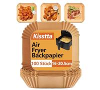 Kisstta carta da forno per friggitrice ad aria calda 2-4,5L, 16-20,5cm Carta da forno per friggitrice ad aria compatibile con Cecotec friggitrice ad aria calda, vassoi antiaderenti impermeabili