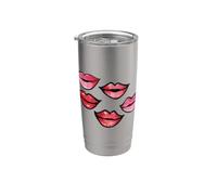Kissy Labbra Illustrazione San Valentino Baci Bicchiere termico in acciaio inox doppia parete