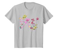 Kissy Missy Gatto-Bee & Mommy Gambe Lunghe Pattinaggio Bambini Maglietta, Bambini, Argento, 2 Anni