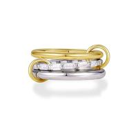 KissYan Anelli impilabili da donna, placcati in oro 14 carati, set di anelli multipli intrecciati, delicati pavé di zirconia cubica, moda personalizzata, bicolore, metalli misti impilabili, gioielli