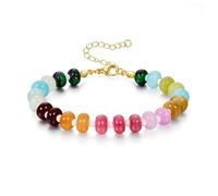 KissYan Braccialetti con perline da donna, braccialetto con perline colorate in stile bohémien, per spiaggia, pietra naturale, fatti a mano, gioielli estivi, One Size, Nessuna pietra preziosa