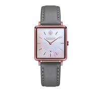Kistanio Carré MO-PM-L-GR - Orologio da donna con cinturino in pelle, data in acciaio INOX, madreperla e vetro zaffiro