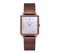 Kistanio Carré MO-PM-M - Orologio da donna con cinturino in maglia milanese, data in acciaio INOX, madreperla, vetro zaffiro