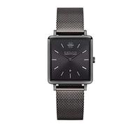 Kistanio Carre Orologio piatto da donna con cinturino in maglia milanese, vetro zaffiro, diametro 26 x 28 mm, in acciaio inox, data in diverse varianti, Grigio/grigio., Bracciale