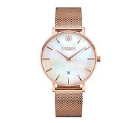 Kistanio, orologio da donna Moyen Rose madreperla in acciaio inox vetro zaffiro con cinturino in maglia milanese RG-PM-M