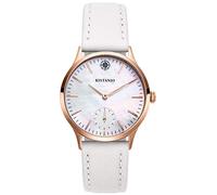 Kistanio Stratolia STR-31-001 - Orologio da donna con cinturino in pelle, analogico, vetro zaffiro rosa e madreperla, cinghie