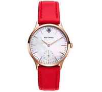 Kistanio Stratolia STR-31-002 - Orologio da donna con cinturino in pelle, analogico, vetro zaffiro rosa e madreperla, cinghia