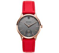 Kistanio Stratolia STR-31-014 - Orologio da donna con cinturino in pelle, analogico, in vetro zaffiro, colore: rosa argento, cinghia