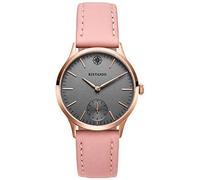 Kistanio Stratolia STR-31-015 - Orologio da donna con cinturino in pelle, analogico, in vetro zaffiro, colore: rosa argento, cinghie