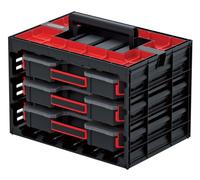 Kistenberg Cassetta degli attrezzi con 3 scatole di assortimento con pareti divisorie, contenitore per piccoli oggetti, impugnatura comoda, Tager Case 415 x 290 x 295 mm