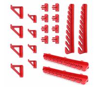 Kistenberg Set di 20 accessori per pareti degli attrezzi, per officina, garage, plastica, rosso